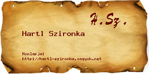 Hartl Szironka névjegykártya